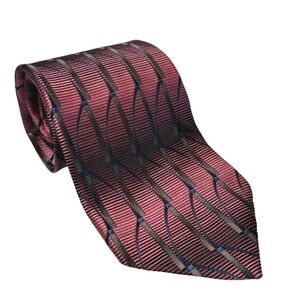 JZ Richards Men's Pink Black Geometric 100% Silk Tie Hand Made in America Office